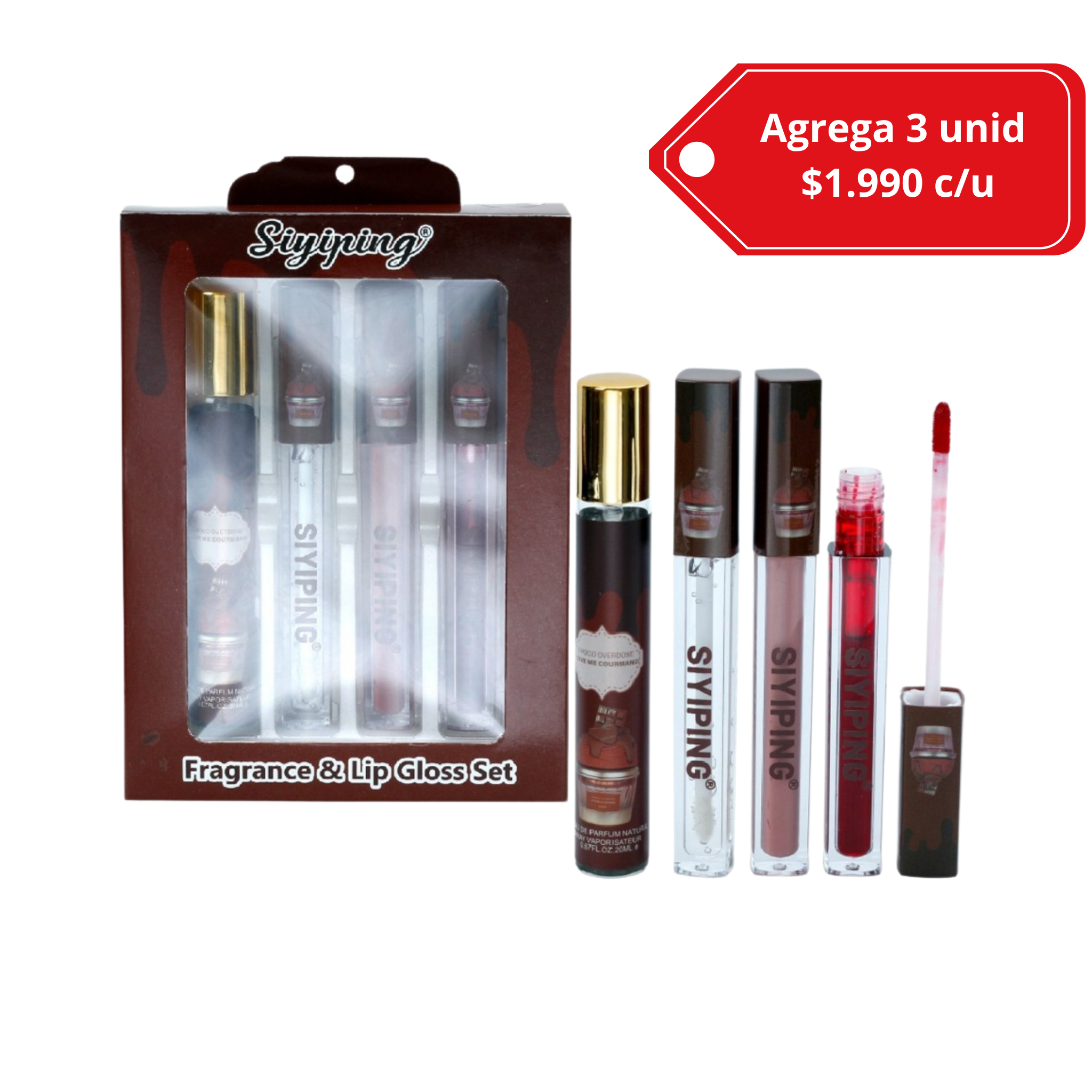 Set de 3 labiales + perfume dupe Lattafa