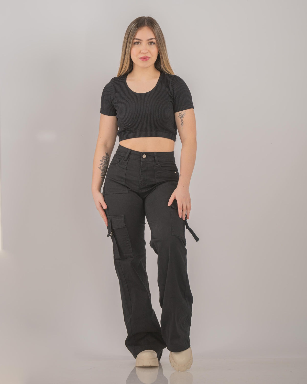 Jeans negro cargo Paradise - 36