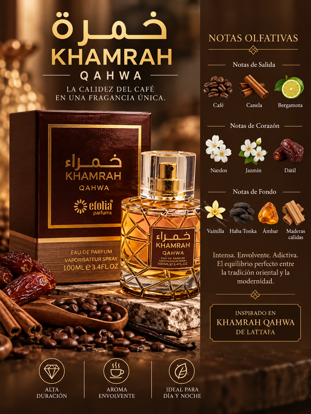 Hamraah Brown De Efolia EDP 100ml Hombre