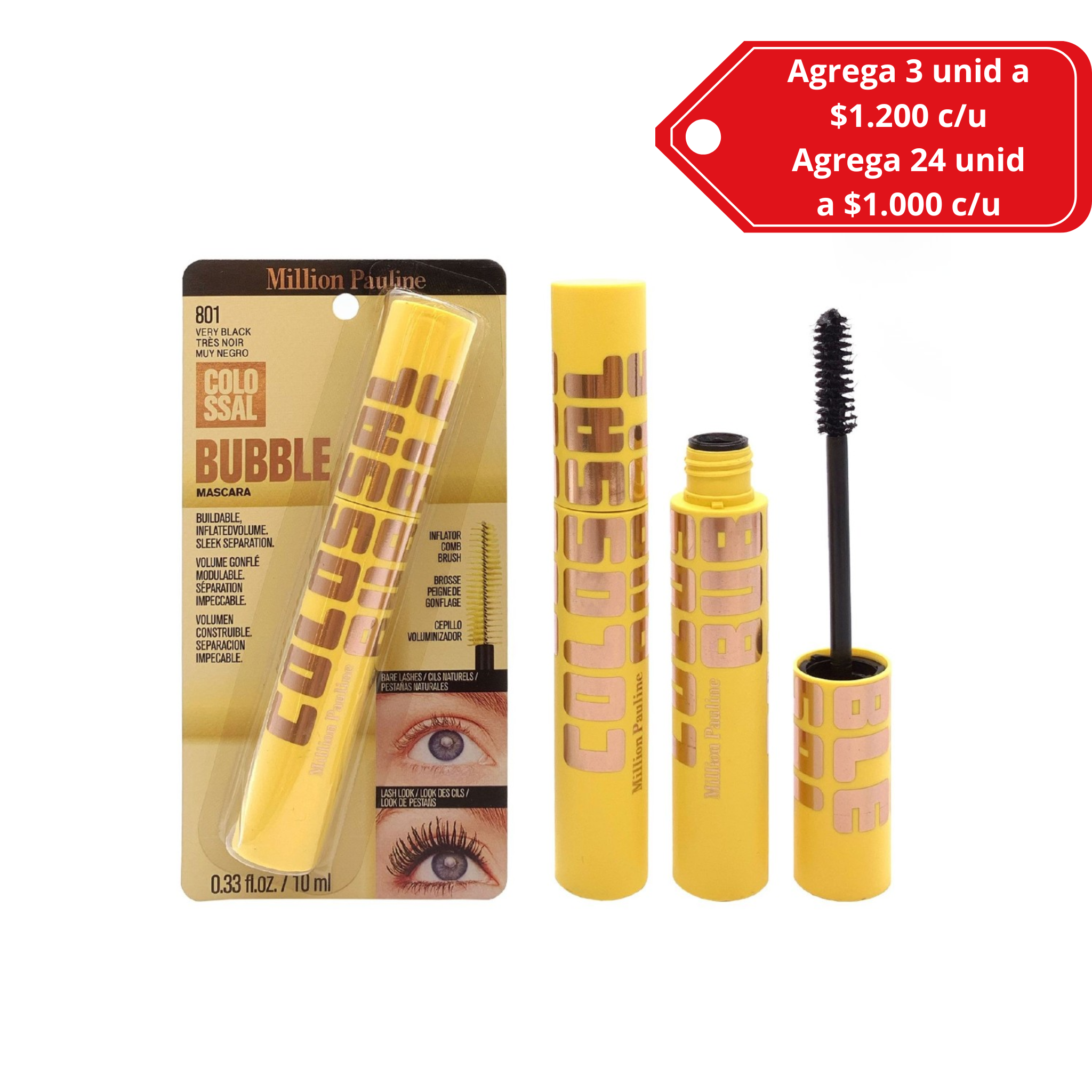 Máscara de Pestañas Tipo Colossal Maybelline Volumen Extremo