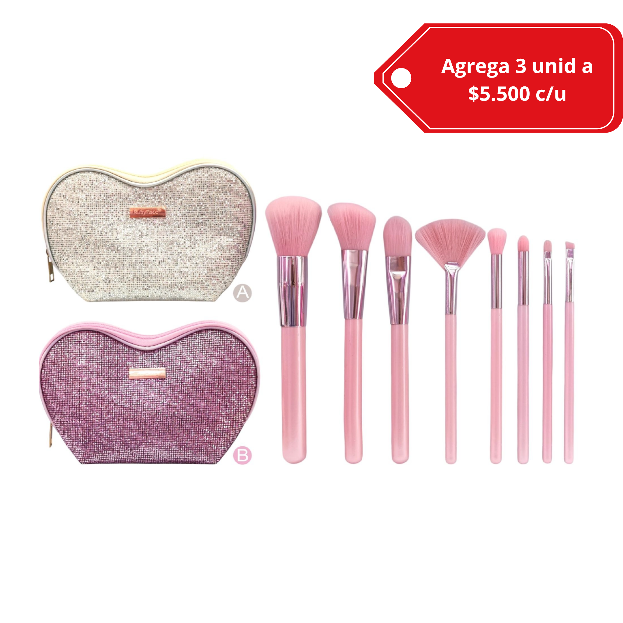 Estuche de Brochas Profesional 8 Unidades para Maquillaje Completo