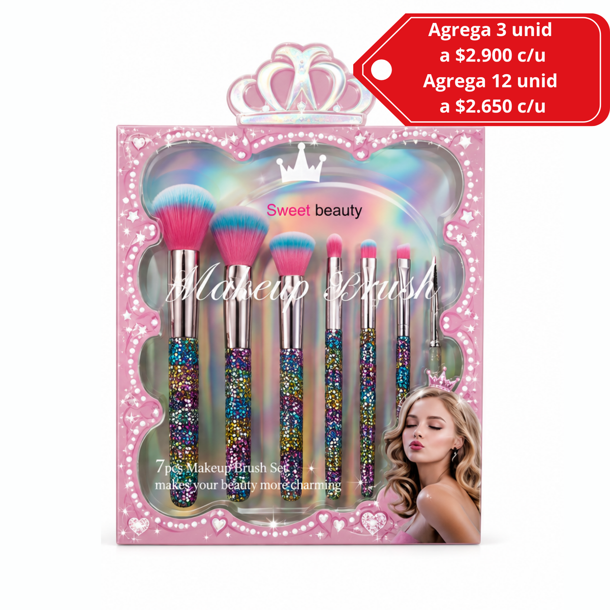 Set de brochas Makeup 7 piezas