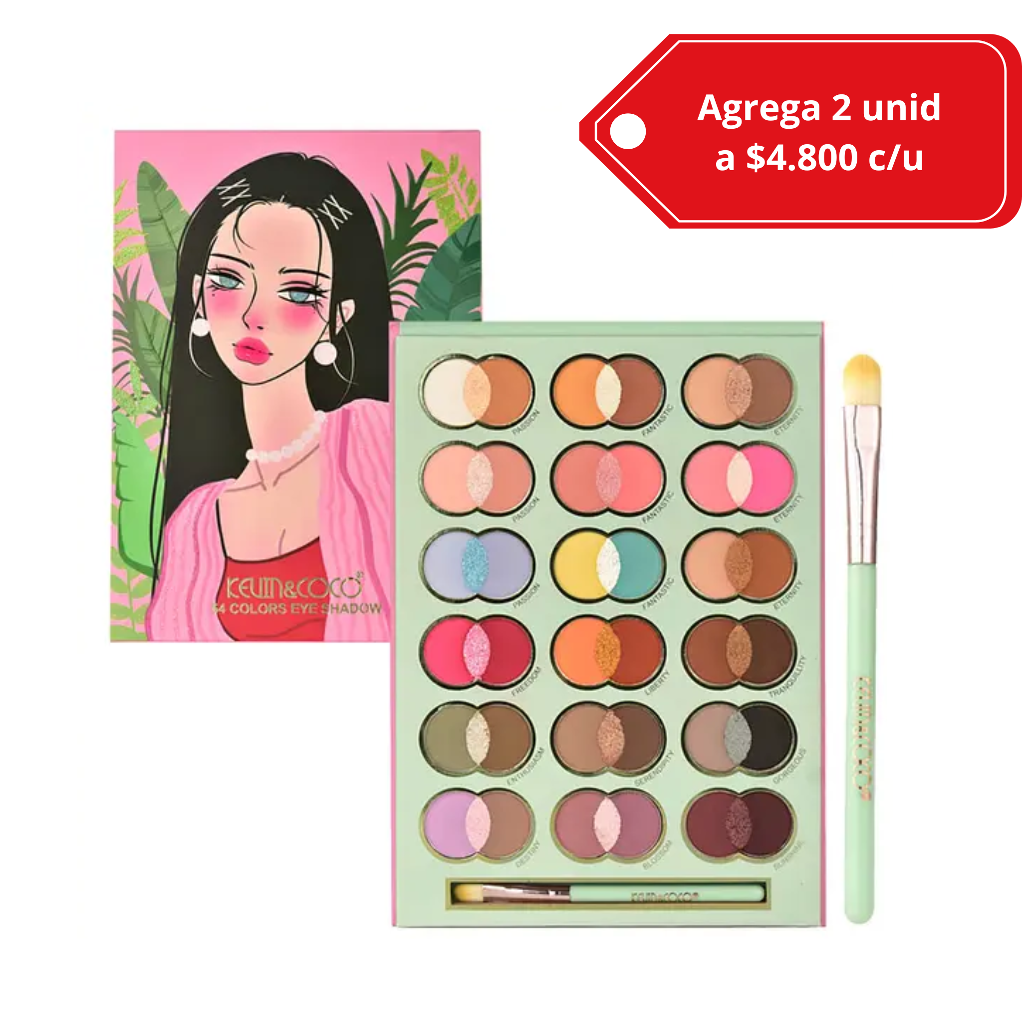 Kevin & Coco- Paletas de Sombras de ojos 54 colores