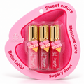 Set de 3 piezas de labiales y brillos
