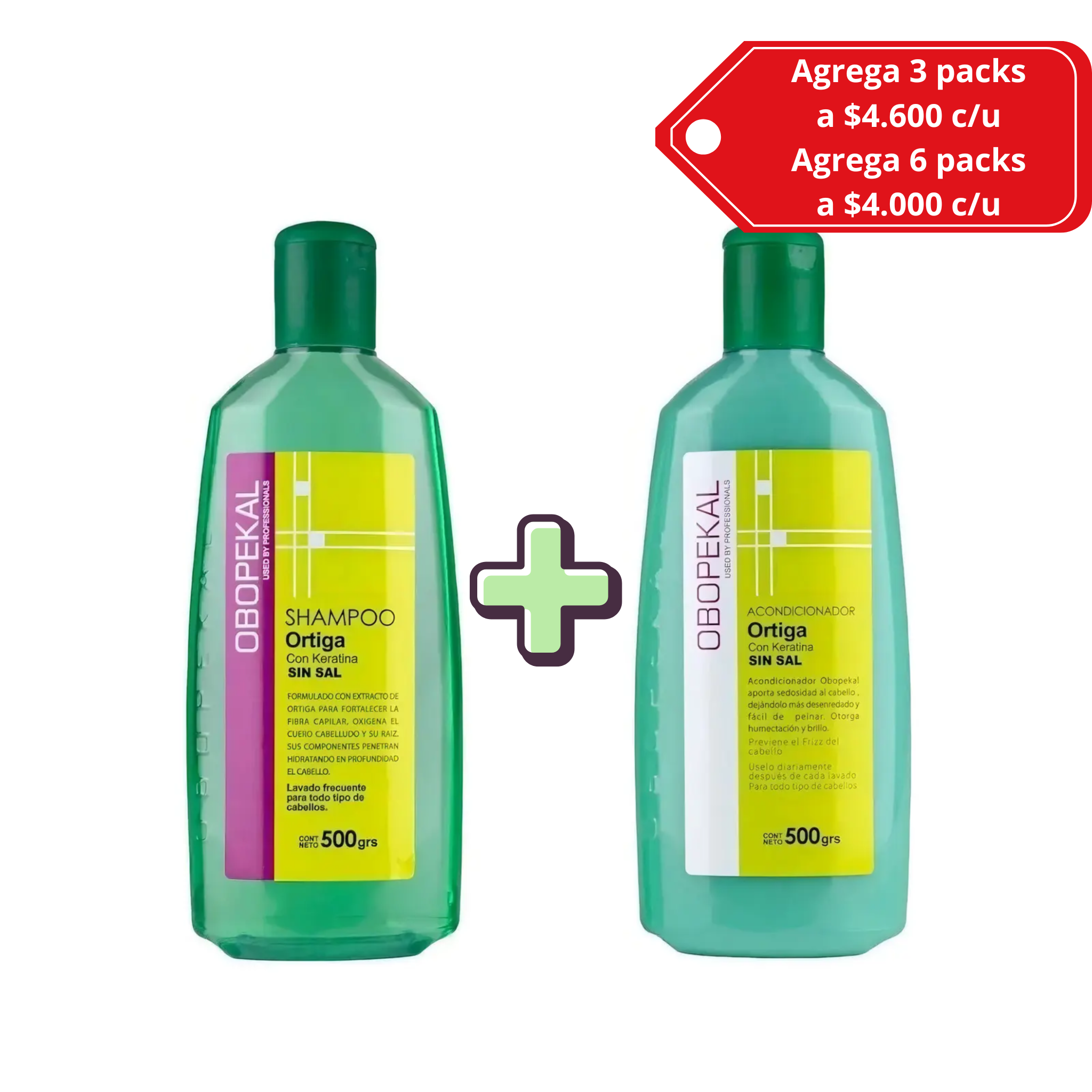 Pack Shampoo y Acondicionador de Ortiga Anticaída 500 g