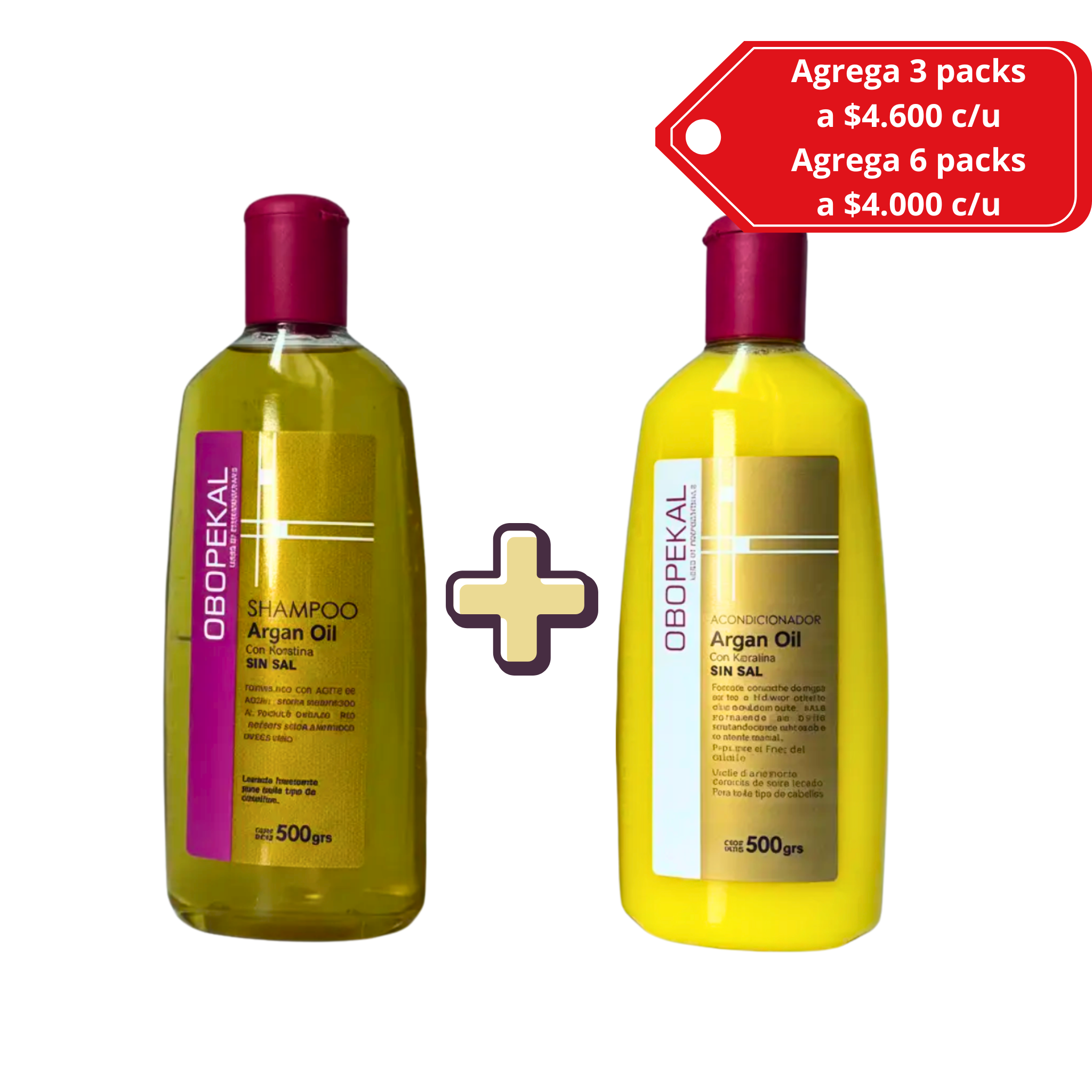 Pack Shampoo + Acondicionador de Aceite de Argán Obopekal Nutrición y Brillo