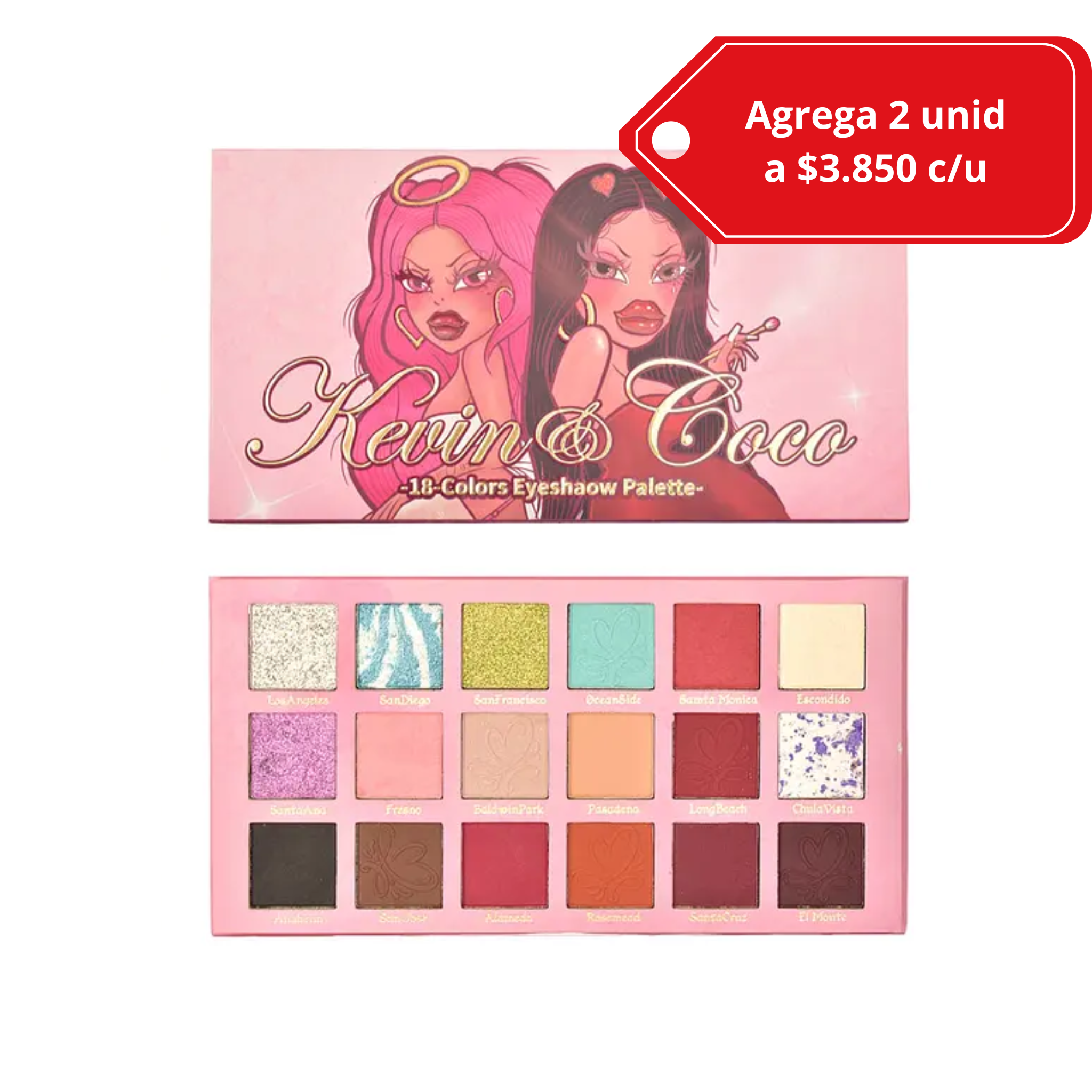 Kevin & Coco- Paletas de Sombras de ojos 18 colores