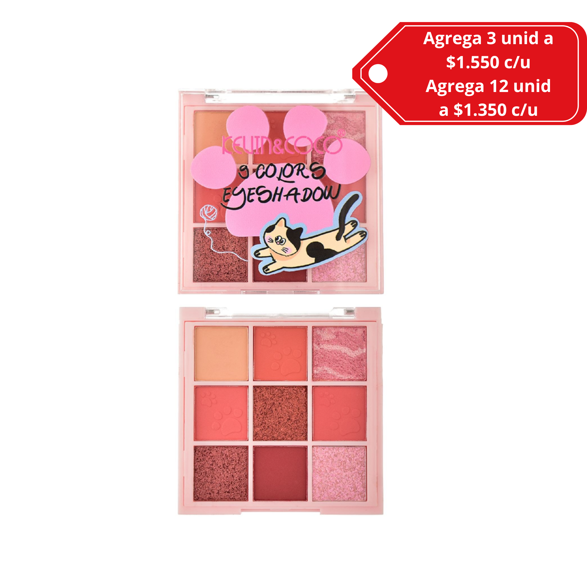 KEVIN & COCO- Paleta de Sombras 9 colores