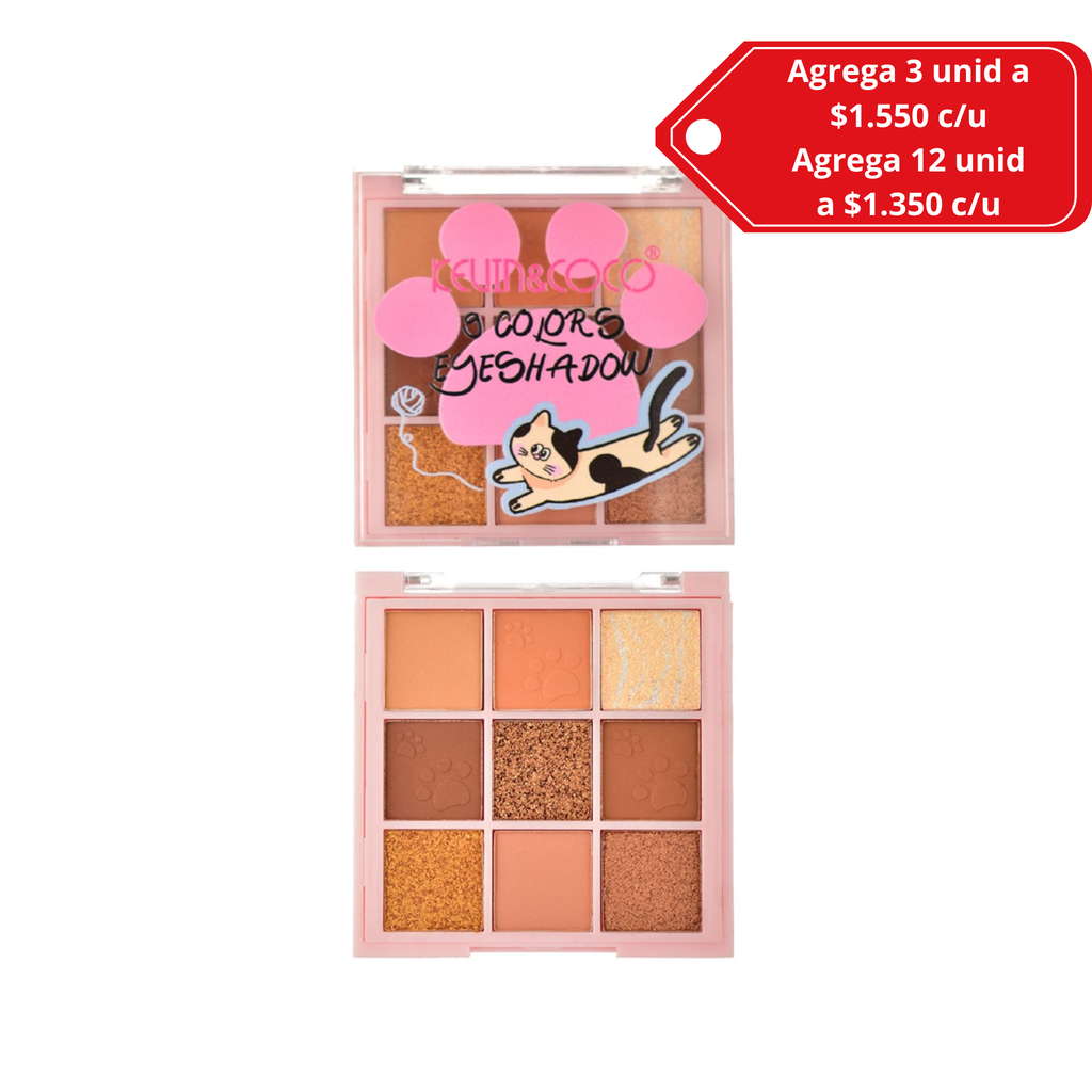 KEVIN & COCO- Paleta de Sombras 9 colores