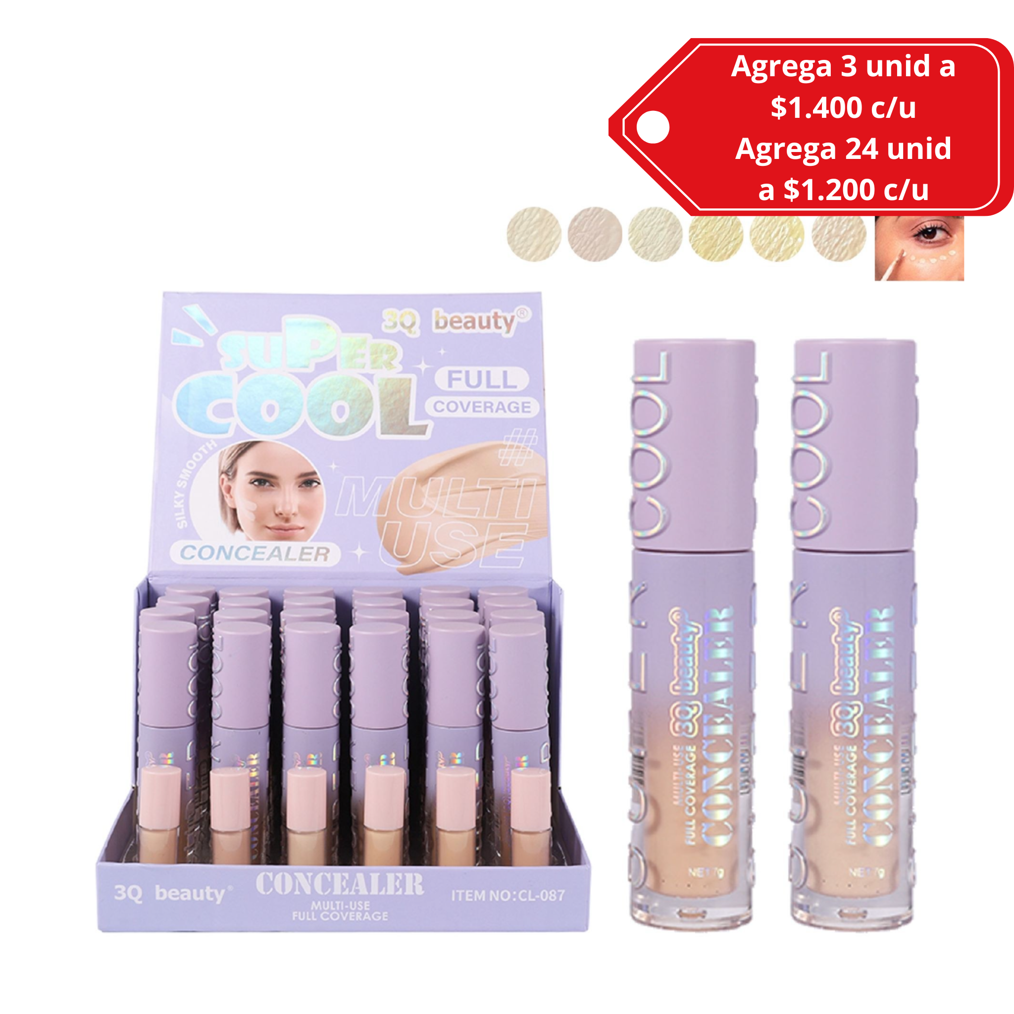 Corrector de Ojeras Stay Cool Alta Cobertura y Efecto Refrescante