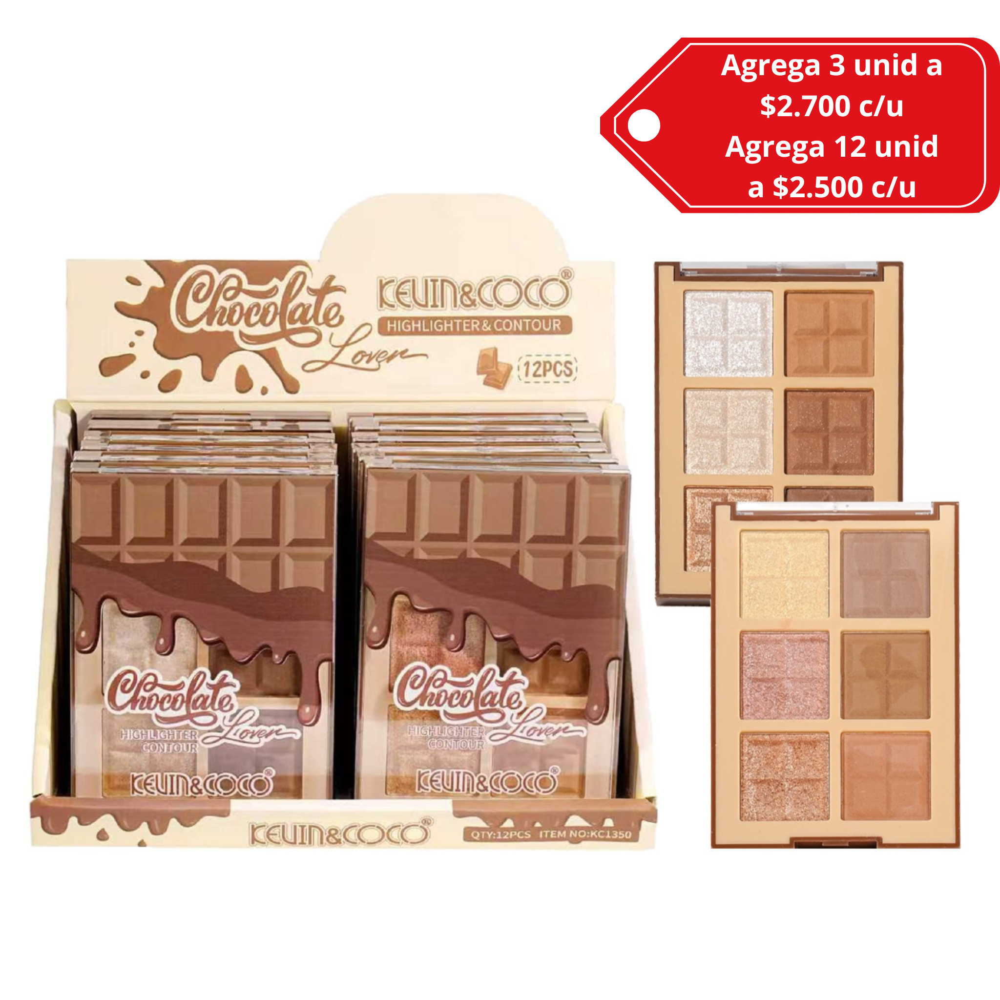 Paleta de Contorno e Iluminadores KEVIN & COCO para Definición Facial