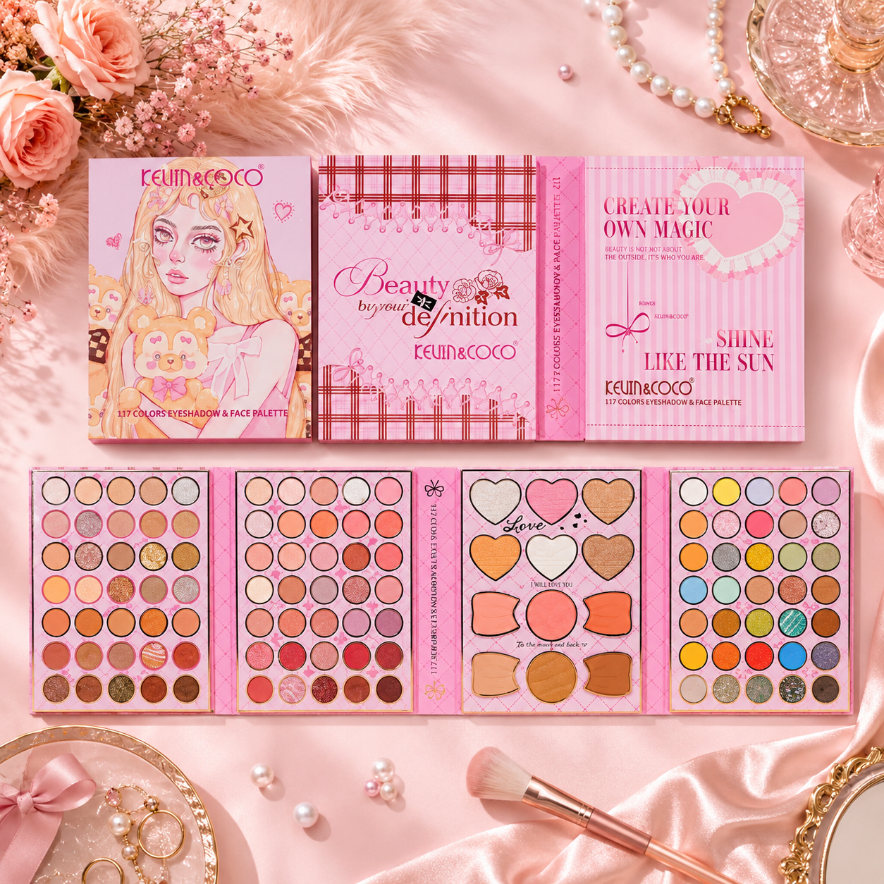 Kevin&Coco- Paleta de sombras 117 colores
