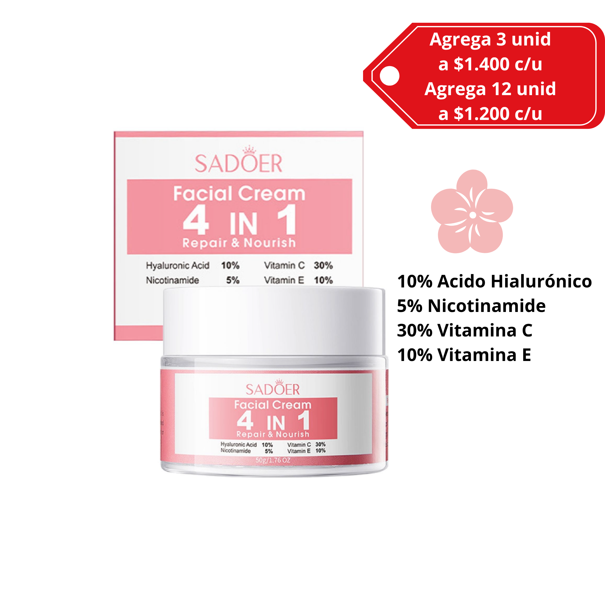 Crema facial 4 en 1 de SADOER