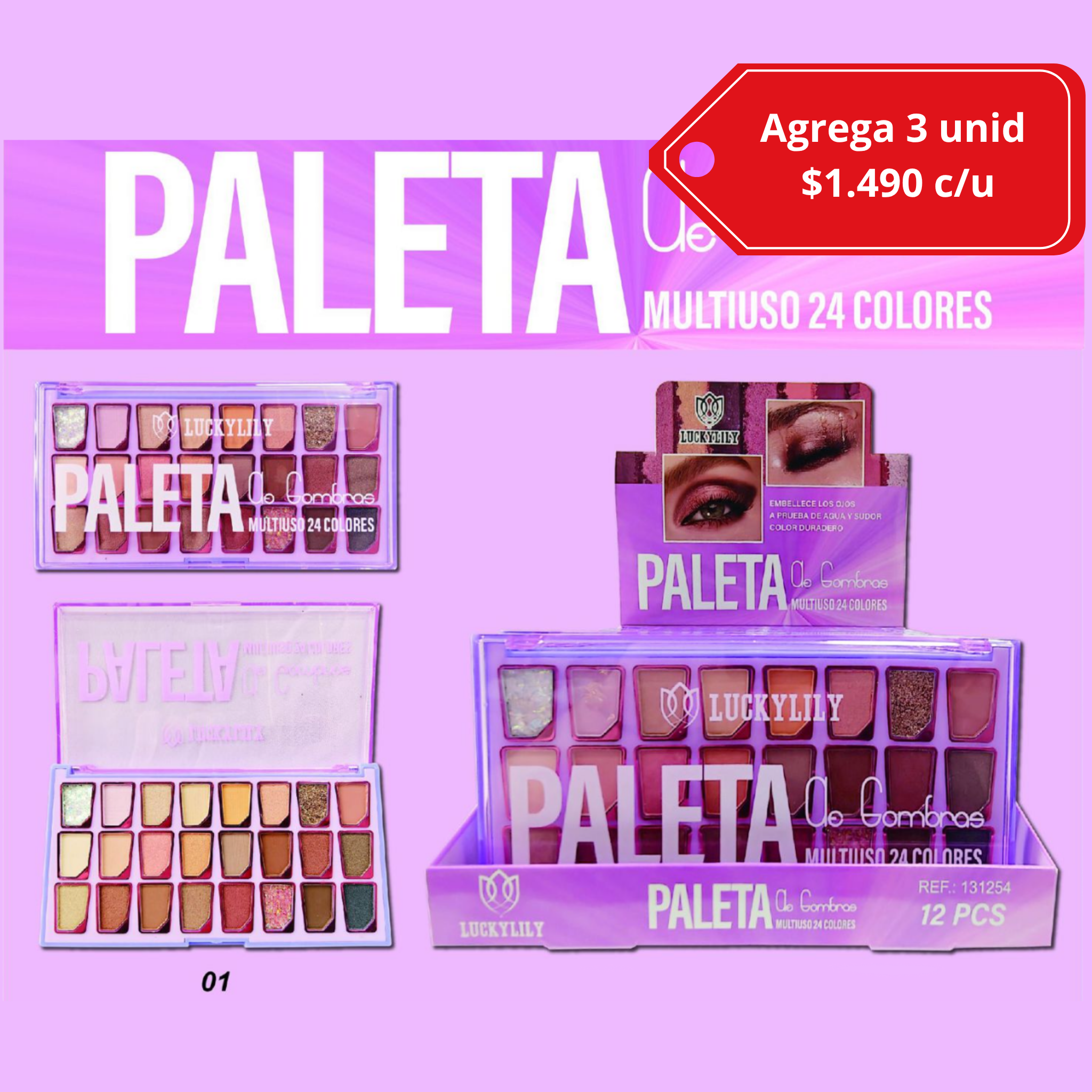 Paleta de maquillaje 24 colores