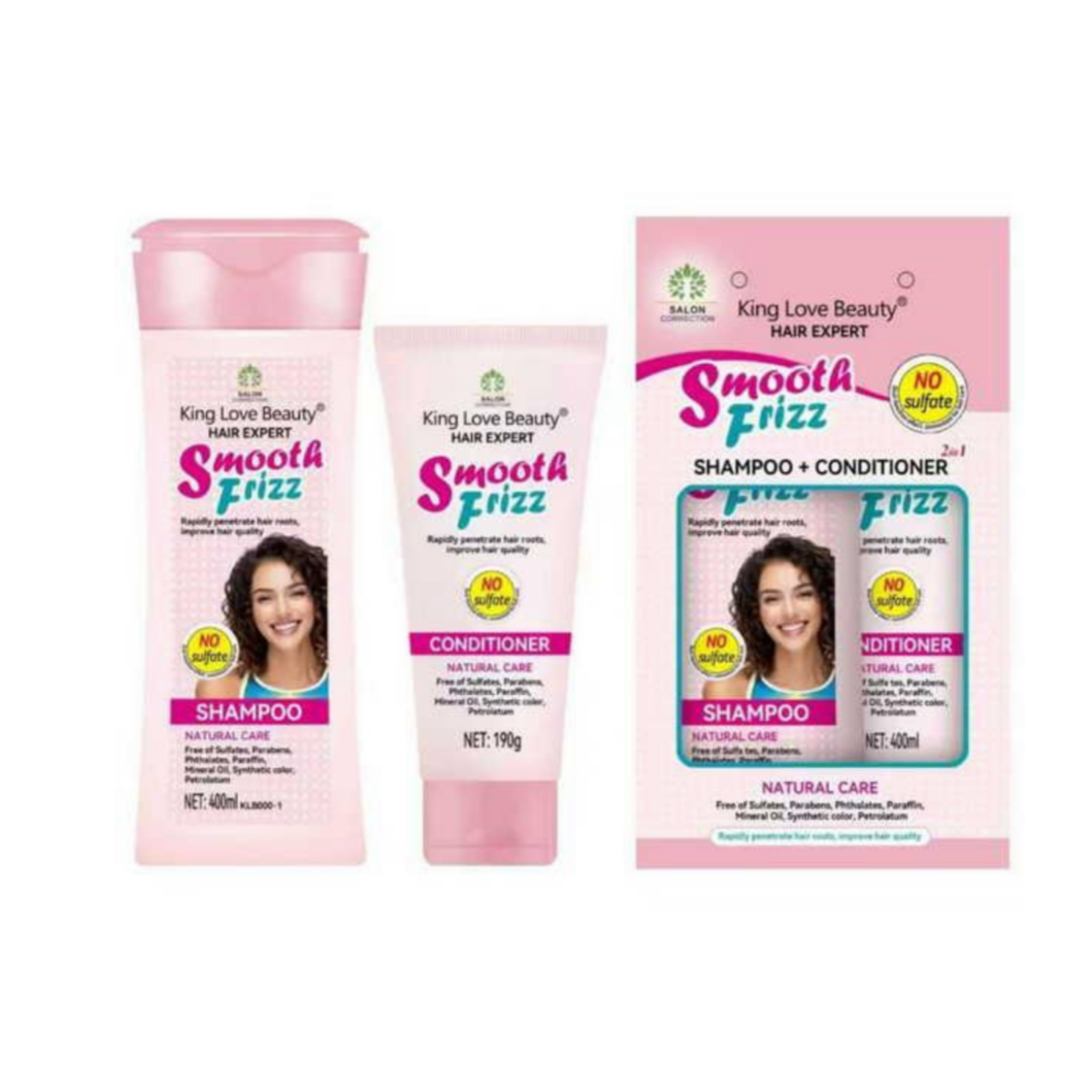 Pack de shampoo + acondicionador para cabellos rizados