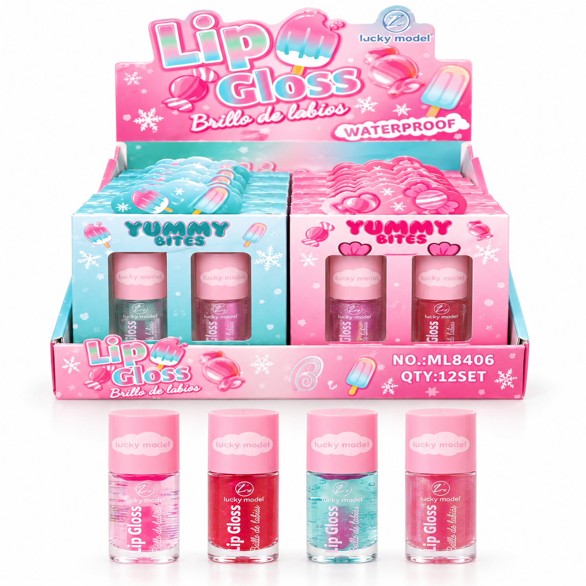 Set de 2 piezas de brillos labiales