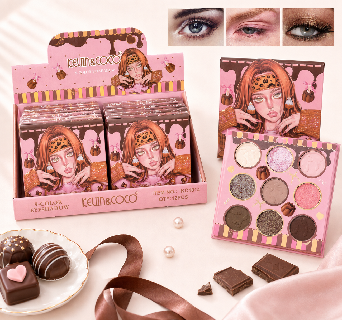 Kevin&Coco- Paleta de sombras 9 colores