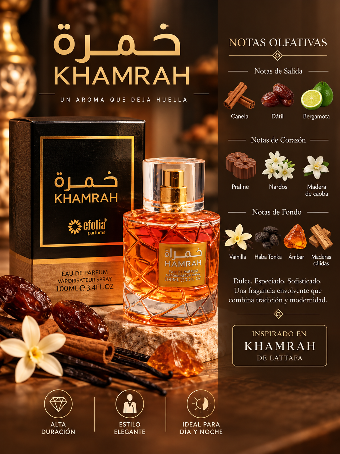Hamraah Black De Efolia EDP 100ml Hombre