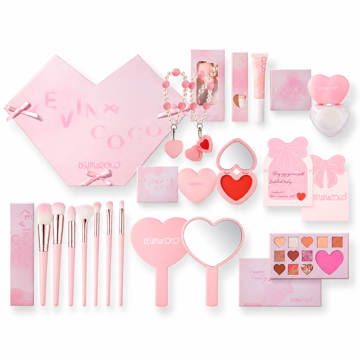 Kevin&Coco- Set maletín love de cosméticos + accesorios