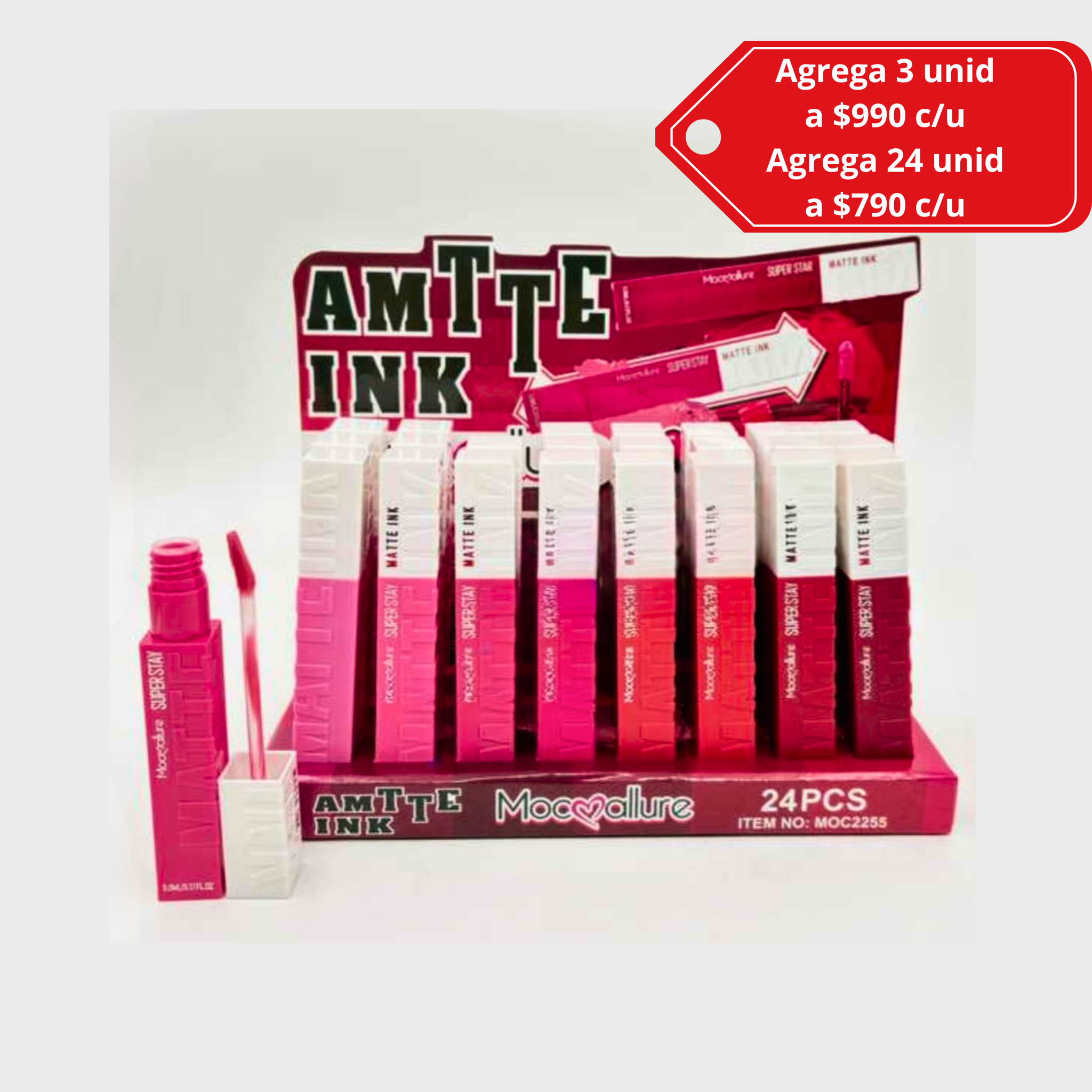 Lip Gloss intransferible Mate tipo Super Stay Maybelline