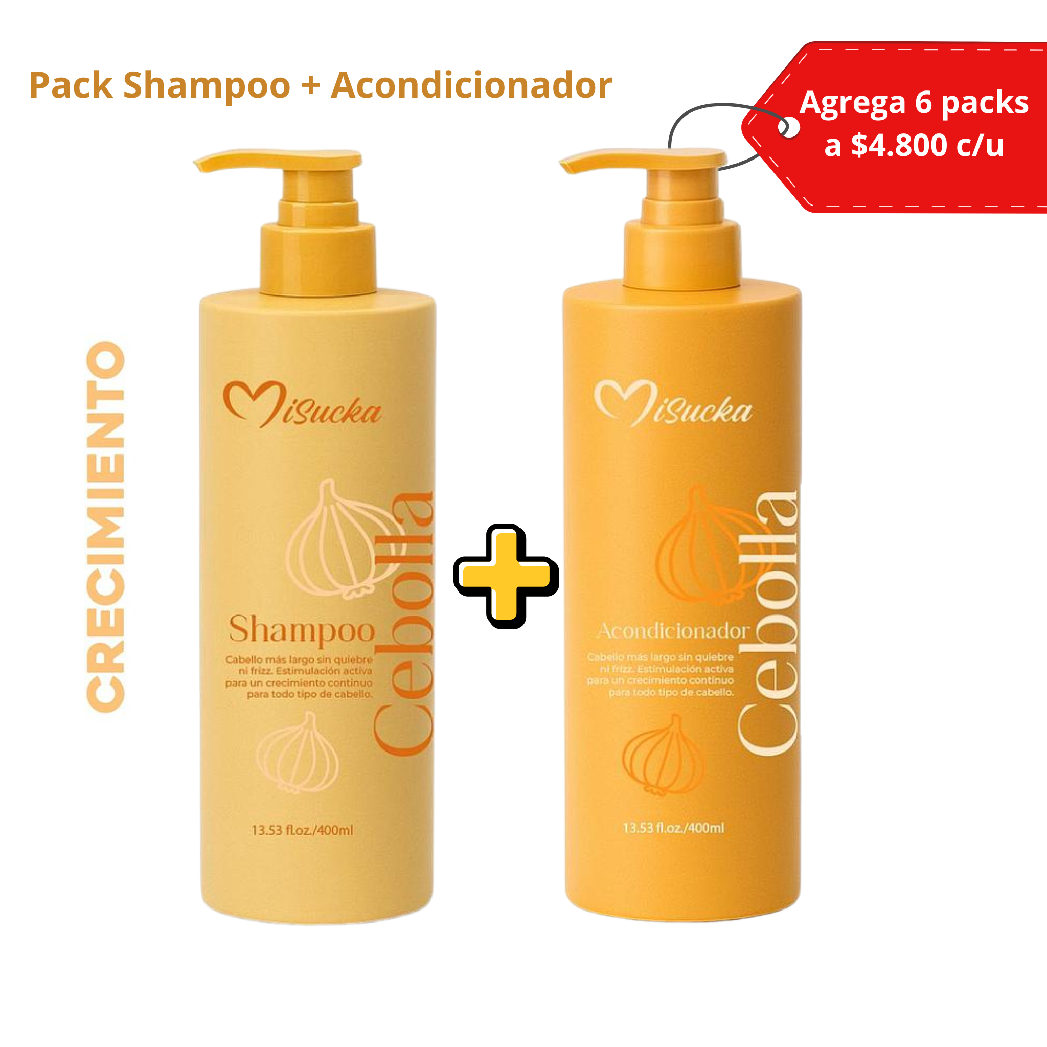 Pack Shampoo + Acondicionador de Cebolla Crecimiento 400 ml