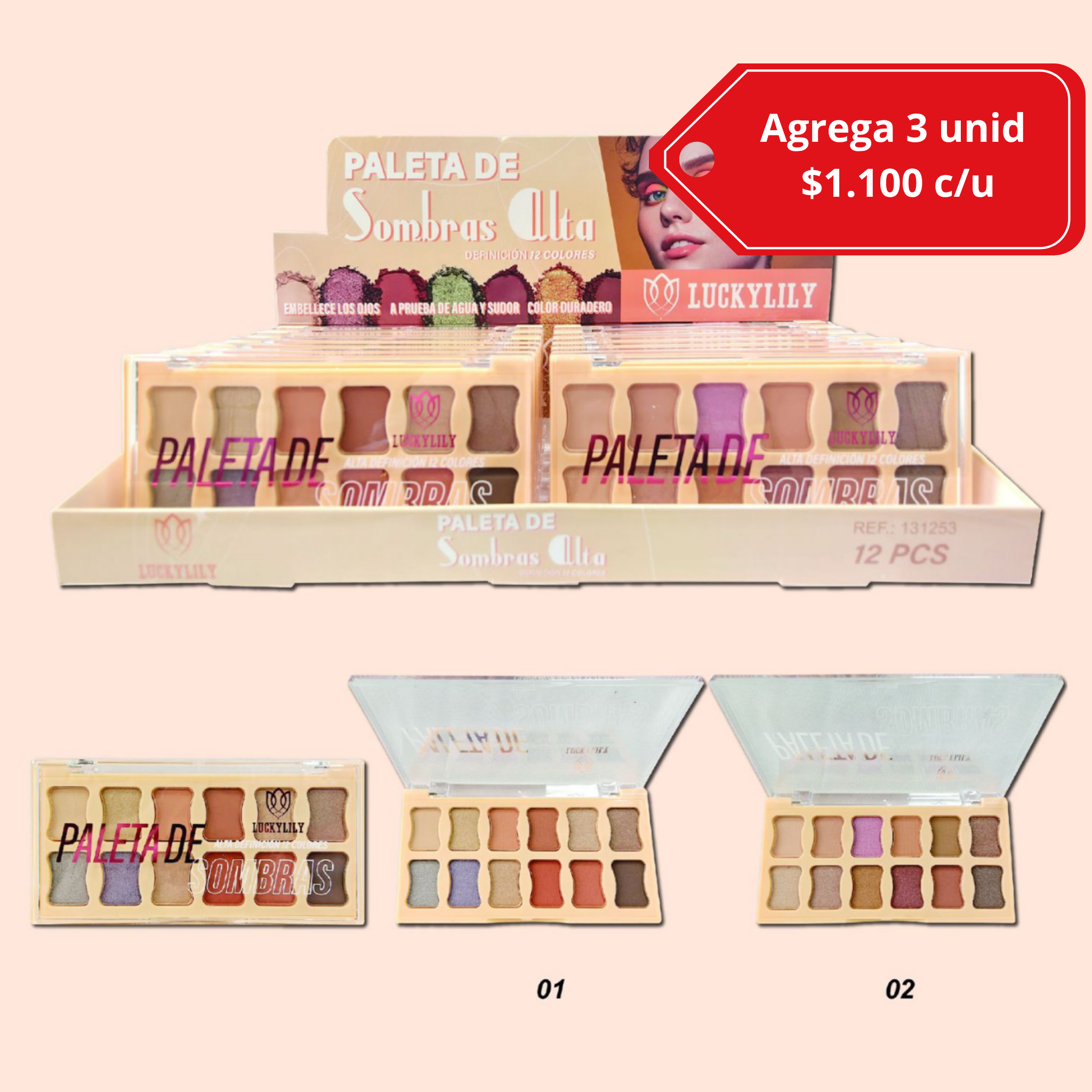 Paleta de sombras de 12 colores