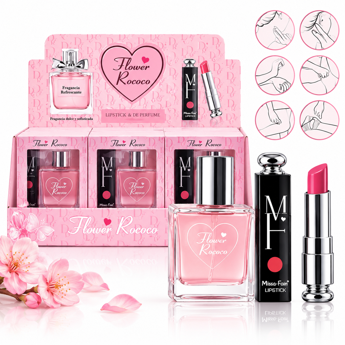 Set de perfume dupe Miss DI0R+ labial DI0R