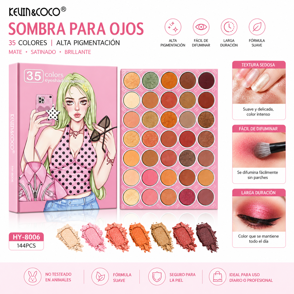 Paleta de sombras 35 colores