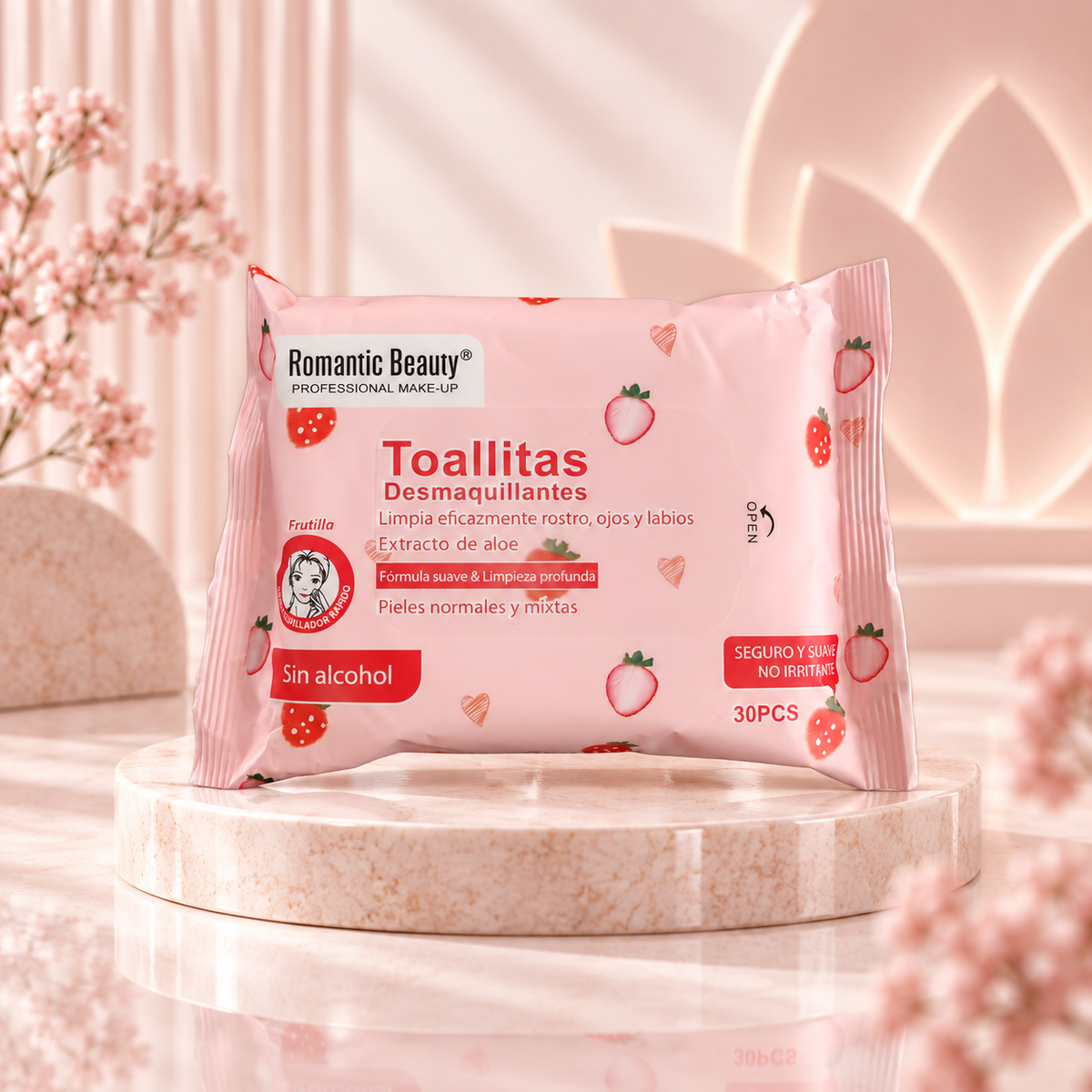 Toallas desmaquillante Romantic Beauty 30 PCs