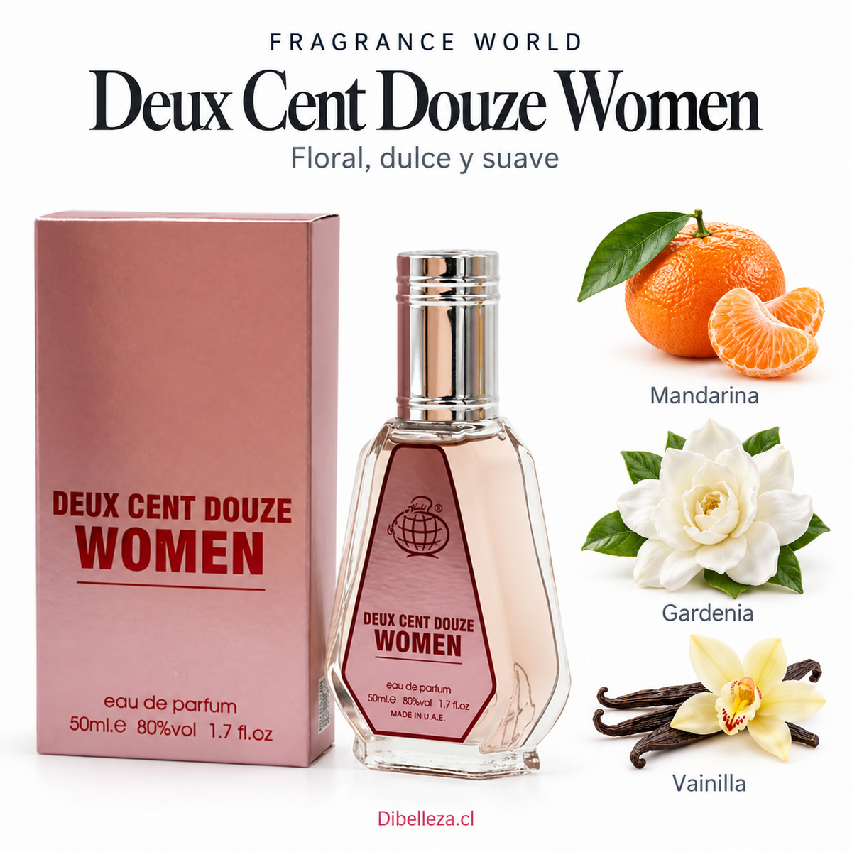 Perfume inspirado en 212 V1P Rose de CH de Dubai 15- 20% de aceite Fragance World 50 ml