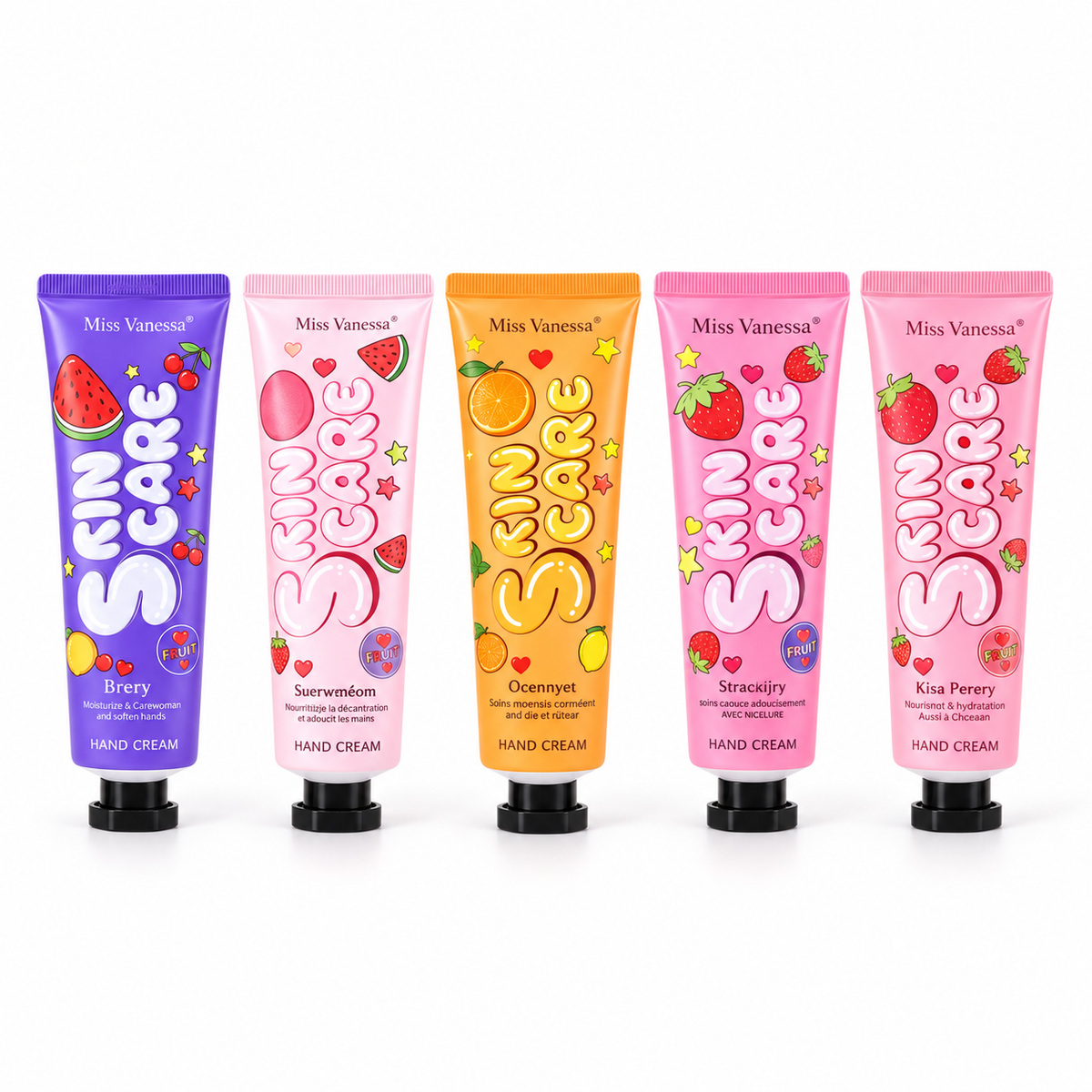 Set de 5 cremas de manos perfumadas aroma a frutas