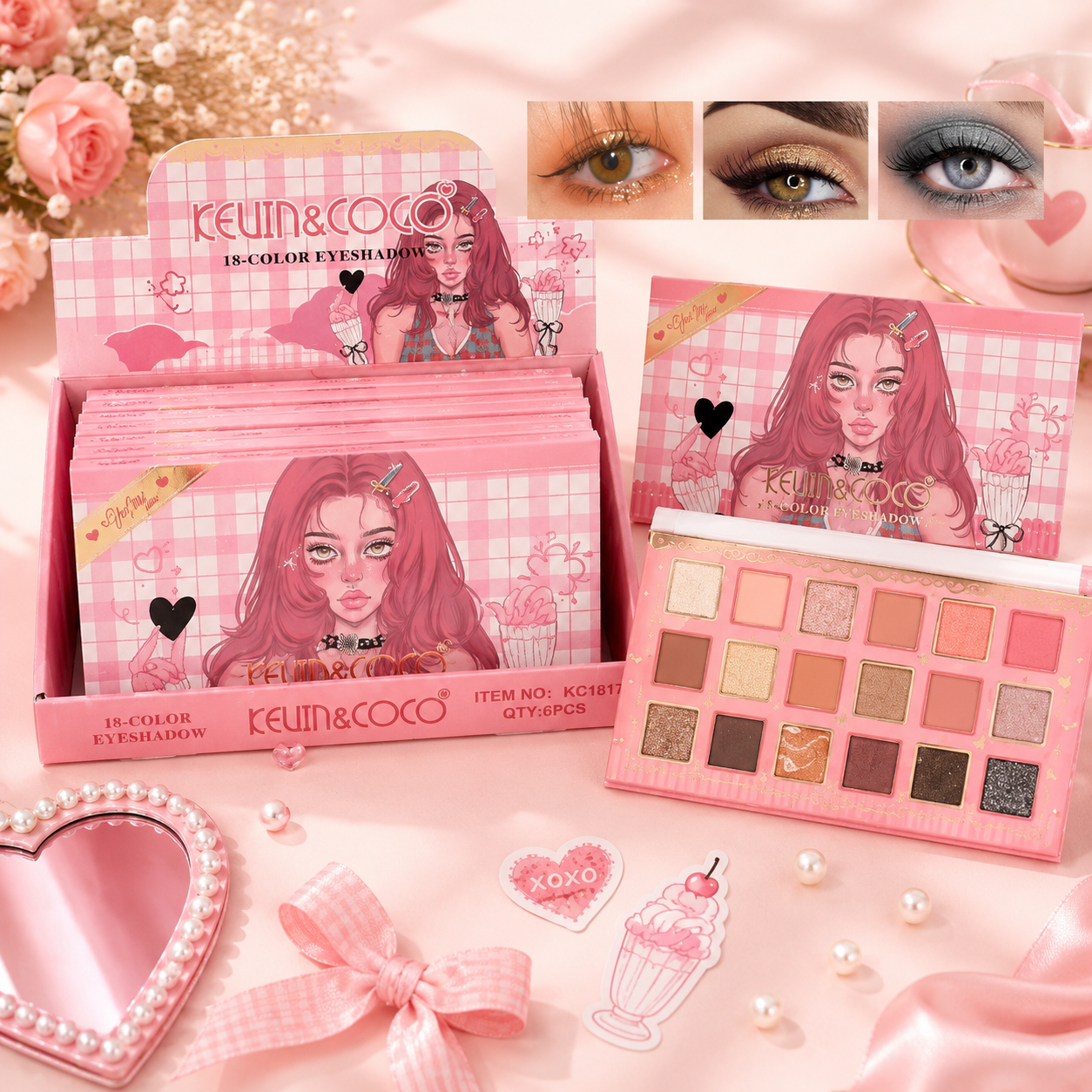 Kevin&Coco- Paleta de sombras 18 colores