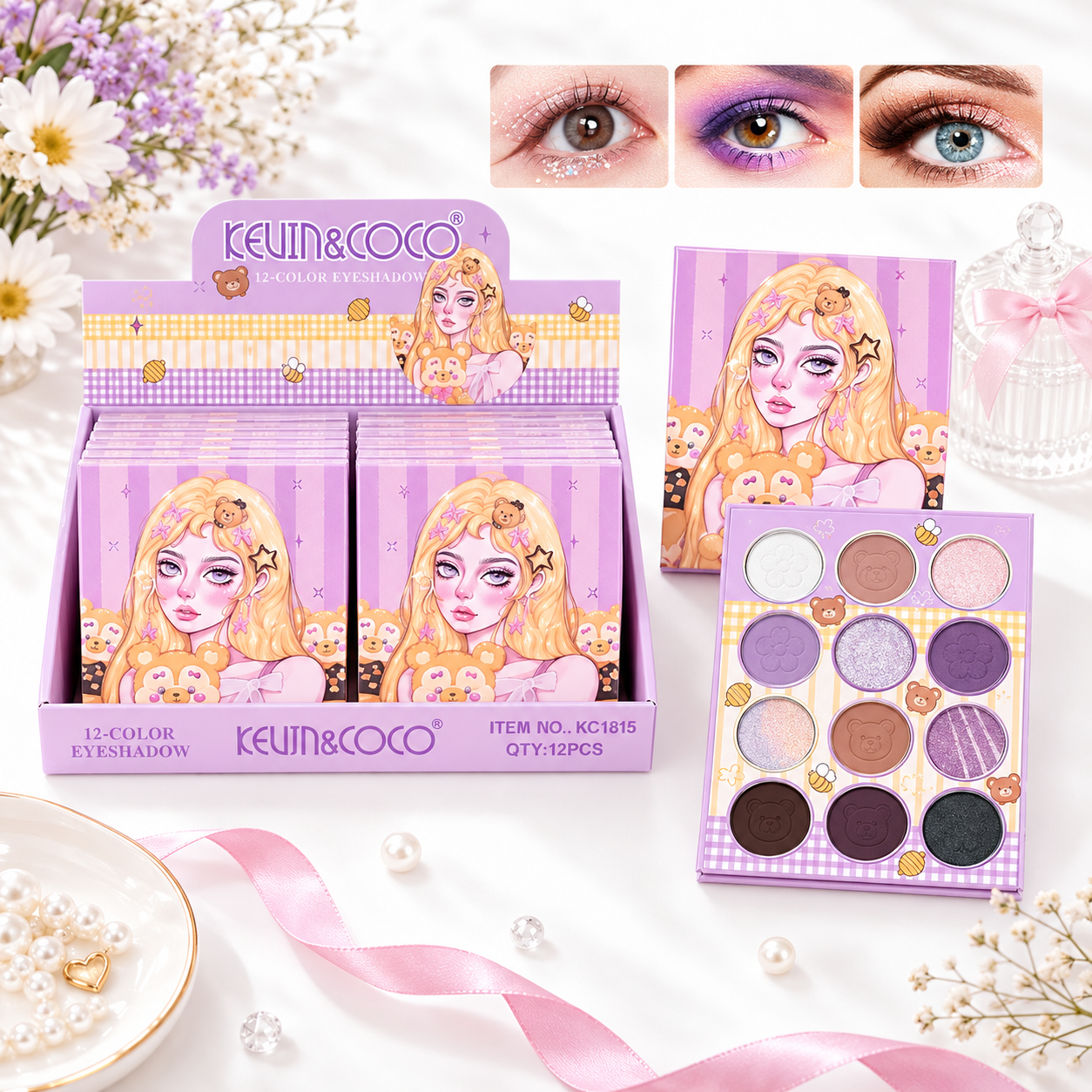 Kevin&Coco- Paleta de sombras 12 colores