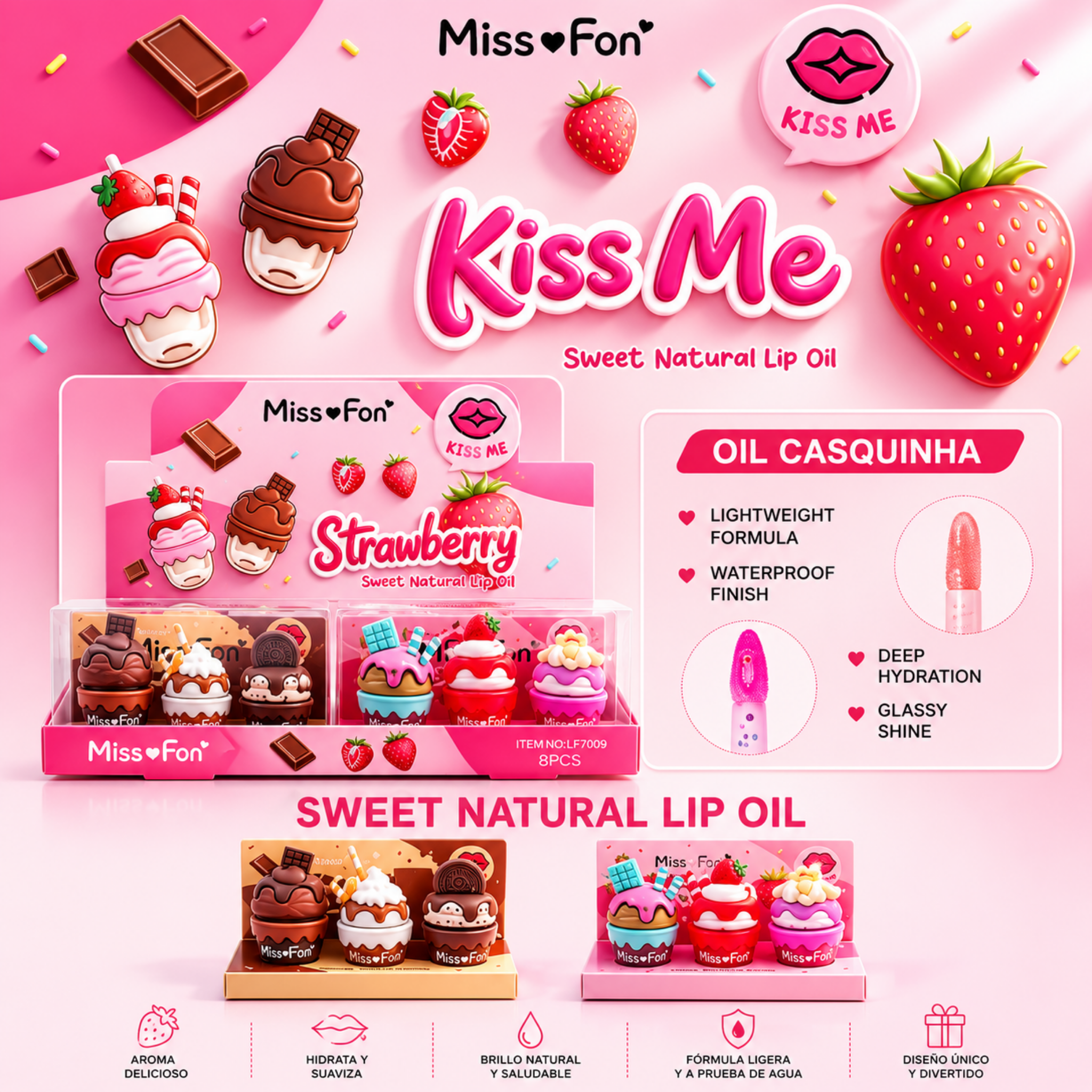 Gloss Brillo labial 3 piezas Postrecitos