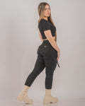 Jeans cargo negro skinny
