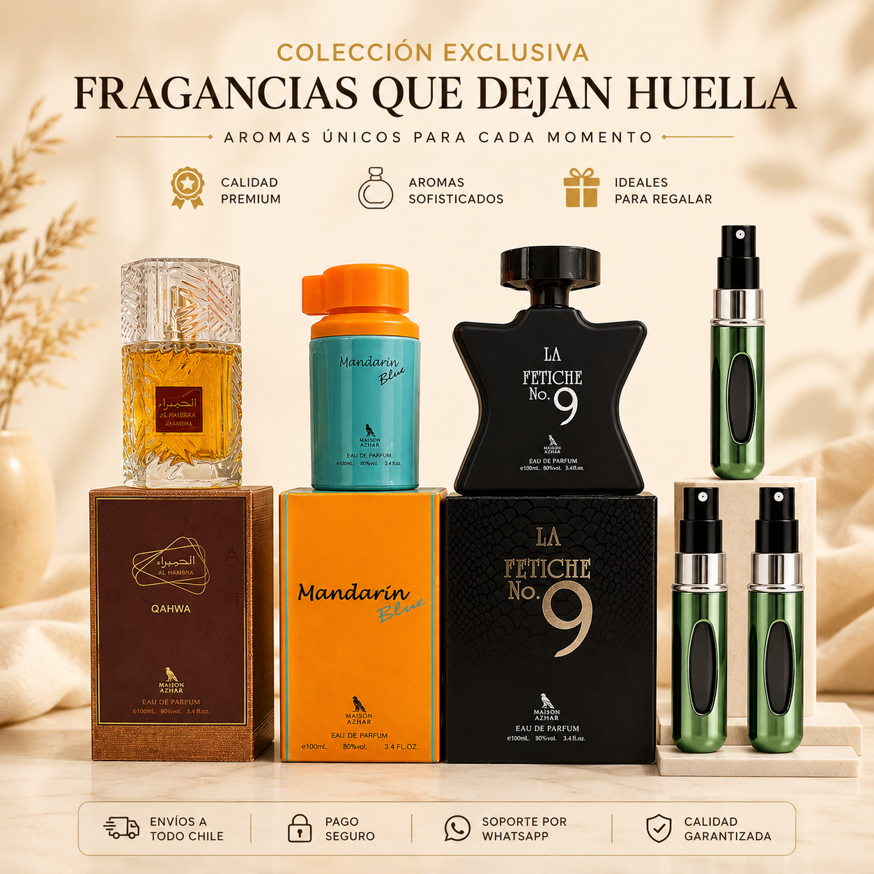 3 perfumes Maison Azhar + 3 tester