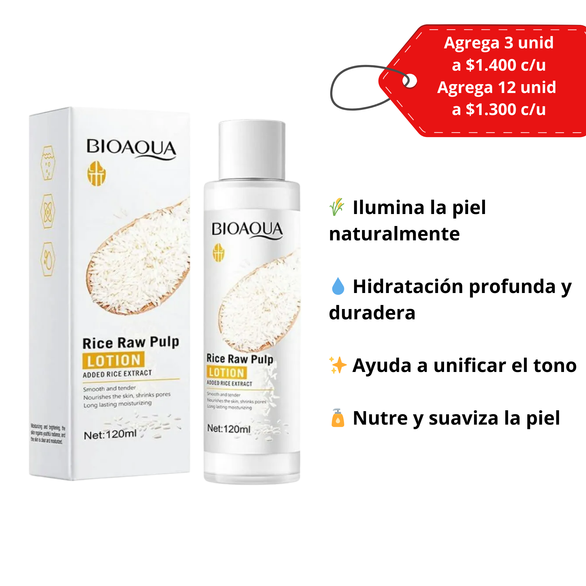 BIOAQUA Loción facial de Arroz 120 ml