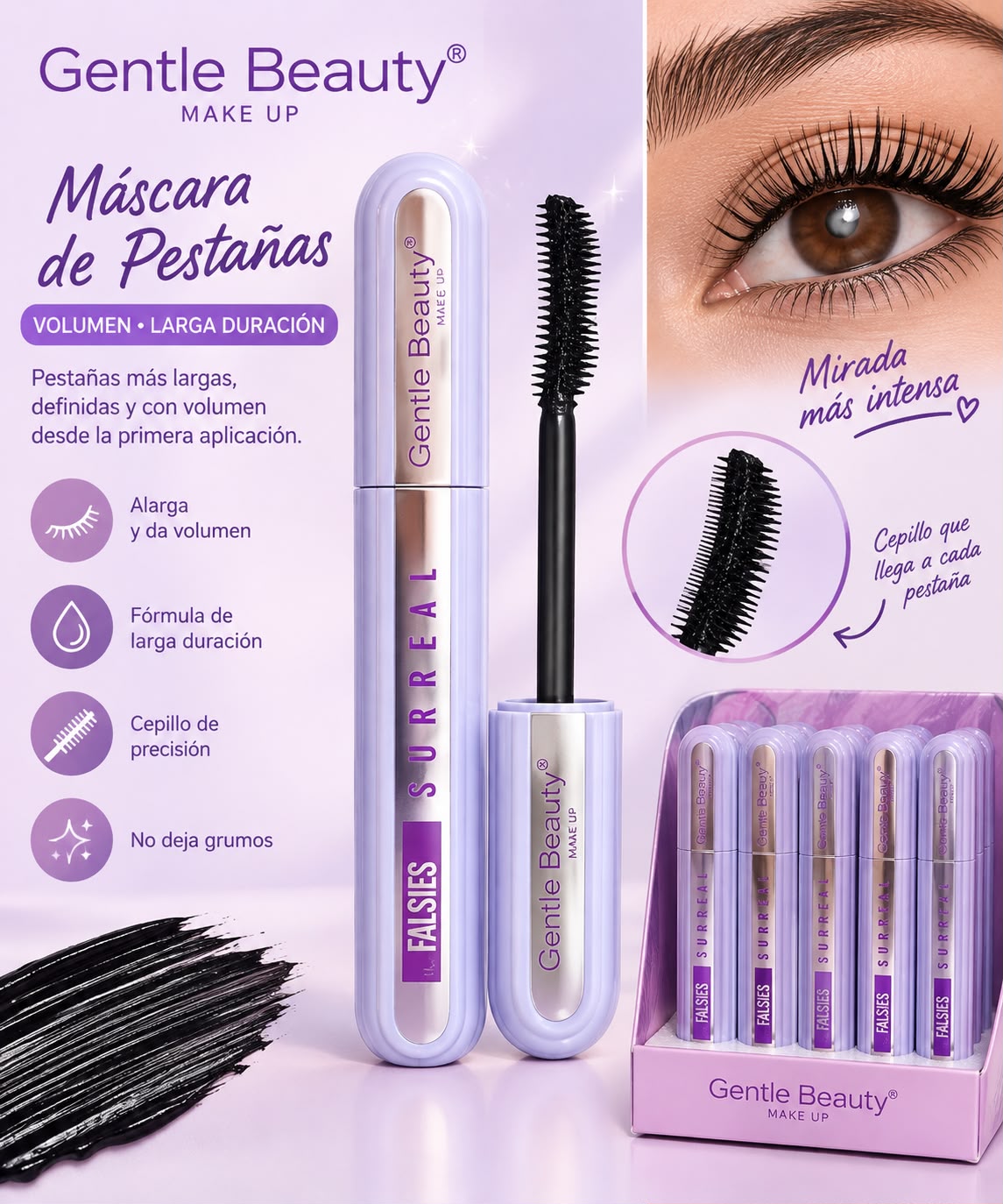 Máscara de pestañas tipo Maybelline