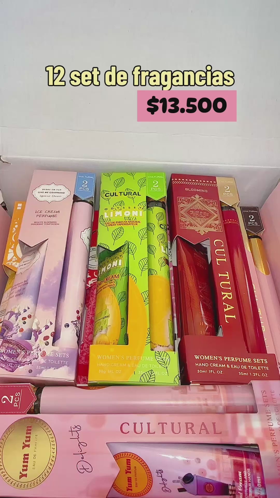 Box 12 set de perfume + crema